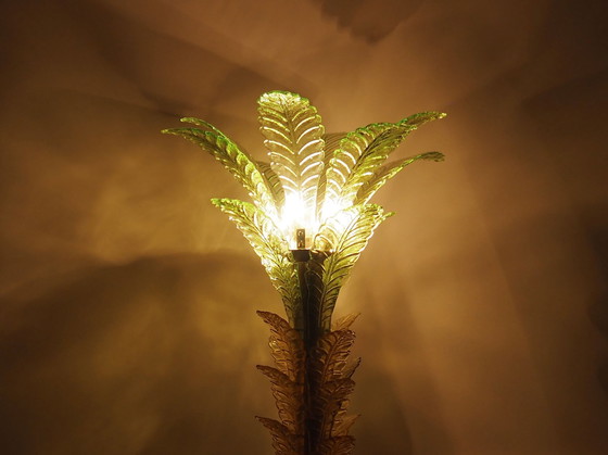 Image 1 of Lampe palmier, verre de Murano, design italien, 1970S, fabrication : Italie