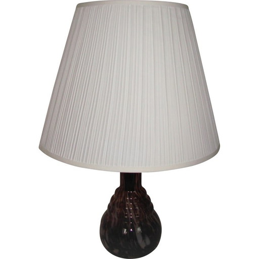 Lampe de chevet vintage en verre et tissu, 1980