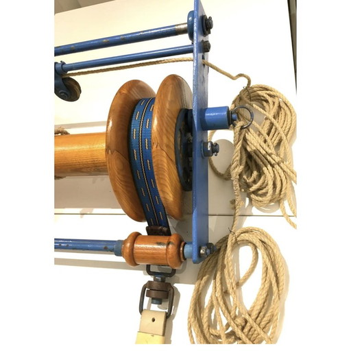 Anneau de gymnastique vintage en bois, Tchécoslovaquie, années 1940