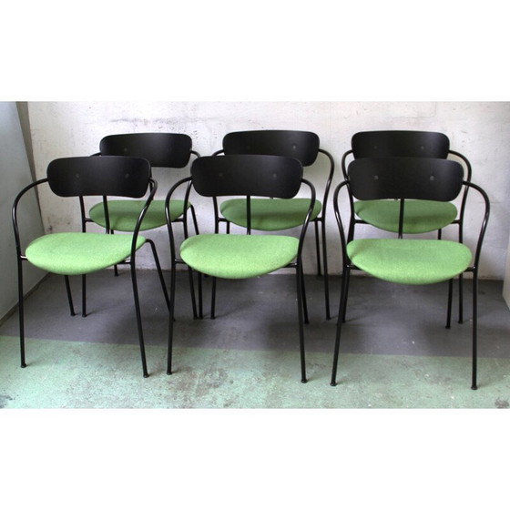 Image 1 of Chaise vintage Pavilion AV4 en métal teinté noir et bois par Anderss et Voll pour & Tradition