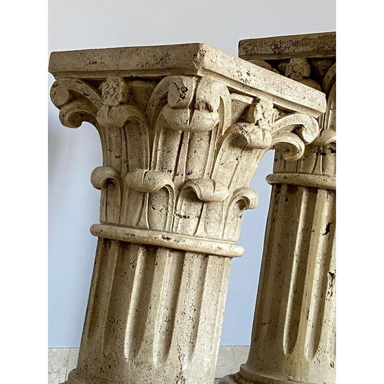 Image 1 of Colonnes en travertin vintage, Italie 1940