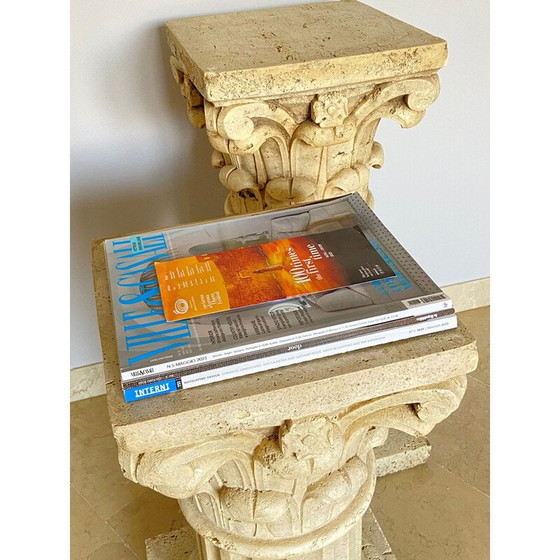 Image 1 of Colonnes en travertin vintage, Italie 1940