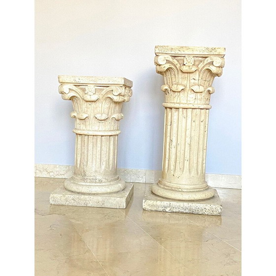 Image 1 of Colonnes en travertin vintage, Italie 1940
