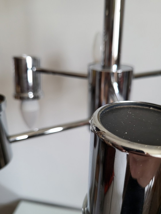 Image 1 of Lustre vintage chromé à 6 lumières