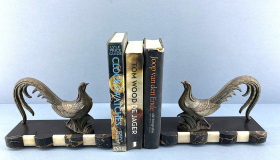 Image 1 of Set de serre-livres Art Déco avec faisans