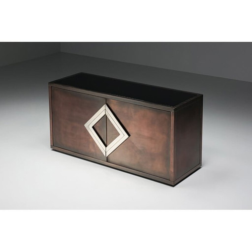 Buffet en bronze vintage Hollywood Regency, France 1970