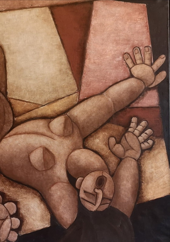 Image 1 of Femme nue couchée de style moderne dans une peinture à l'huile