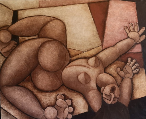 Femme nue couchée de style moderne dans une peinture à l'huile