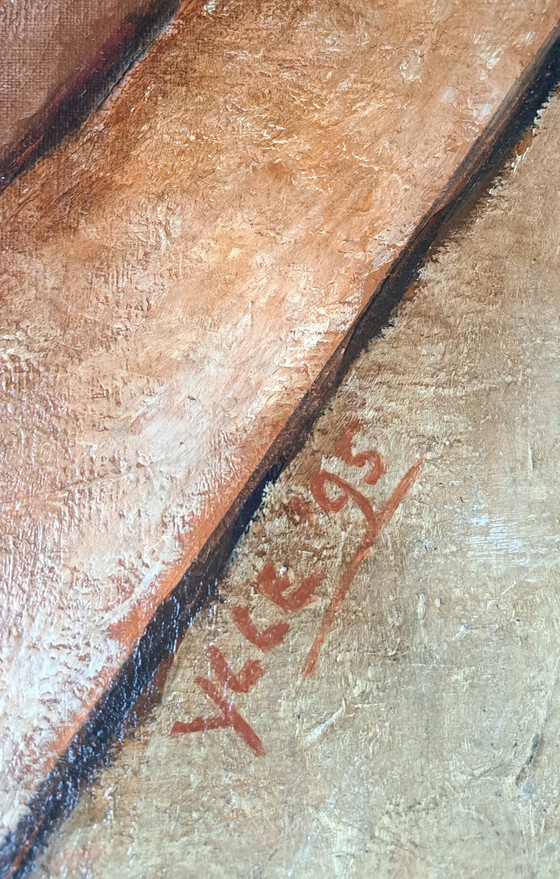 Image 1 of Femme nue couchée de style moderne dans une peinture à l'huile