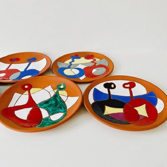 Image 1 of Ensemble d'assiettes espagnoles en terre cuite Alfereria Hernandez