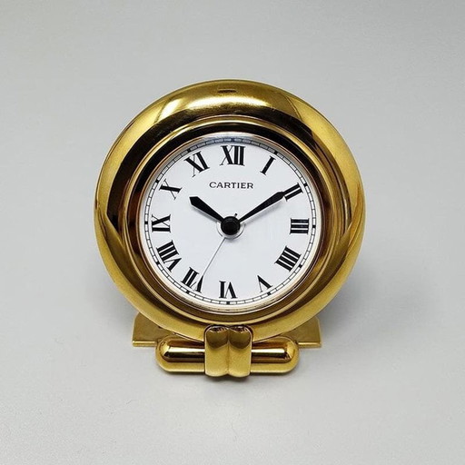 1990S Gorgeous Cartier Alarm Clock Pendulette "Colisee". Fabriqué en France