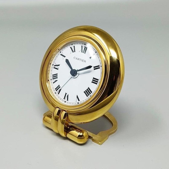 Image 1 of 1990S Gorgeous Cartier Alarm Clock Pendulette "Colisee". Fabriqué en France