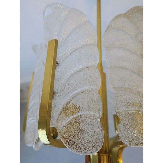 Image 1 of Josef Brumberg Sundern Lustre vintage en laiton avec 6 feuilles d'acanthe