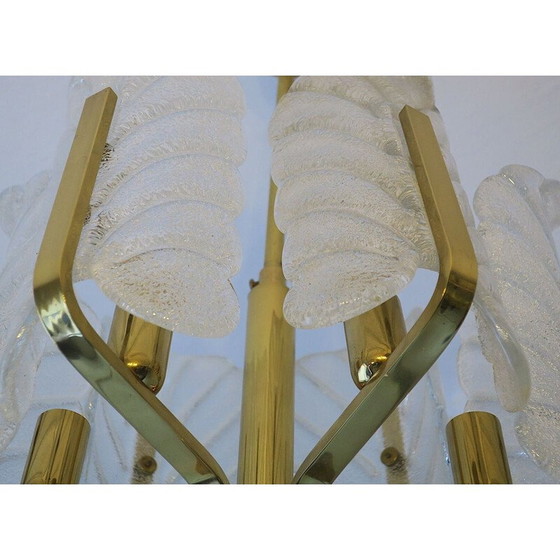 Image 1 of Josef Brumberg Sundern Lustre vintage en laiton avec 6 feuilles d'acanthe