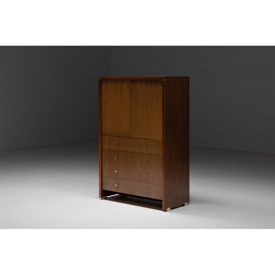 Image 1 of Armoire vintage en noyer et laiton par Pierre Balmain, France 1980