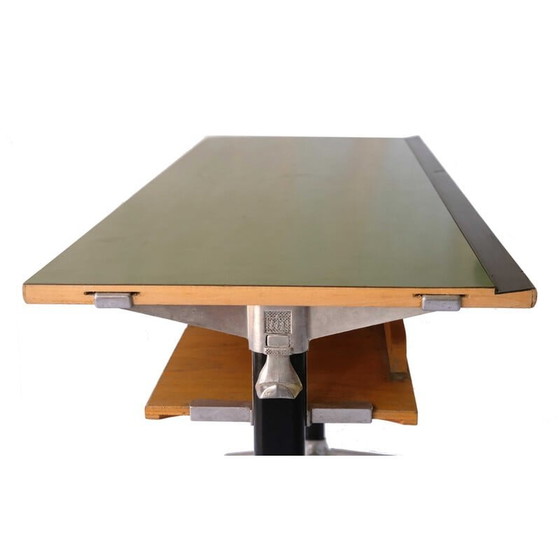 Image 1 of Bureau d'écolier vintage en bois, Italie 1970