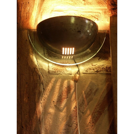 Image 1 of Paire d'appliques vintage en métal et plexiglas, 1970