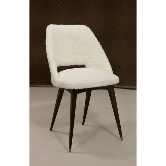 Image 1 of Chaise vintage en tissu à effet de fourrure, 1970