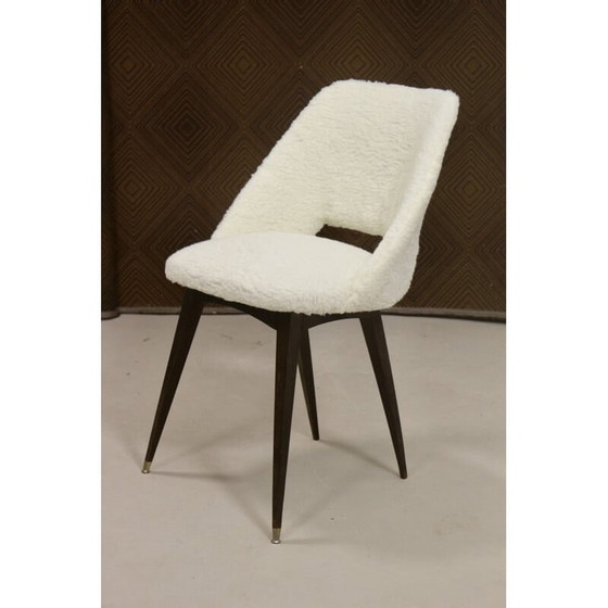 Image 1 of Chaise vintage en tissu à effet de fourrure, 1970
