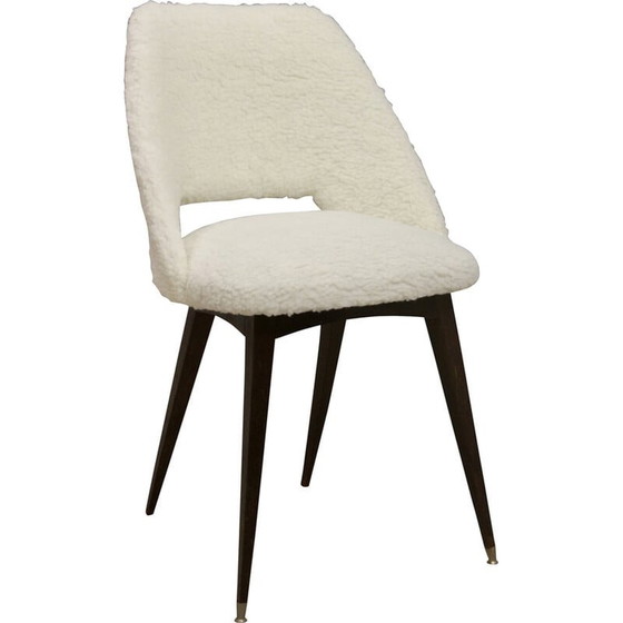 Image 1 of Chaise vintage en tissu à effet de fourrure, 1970