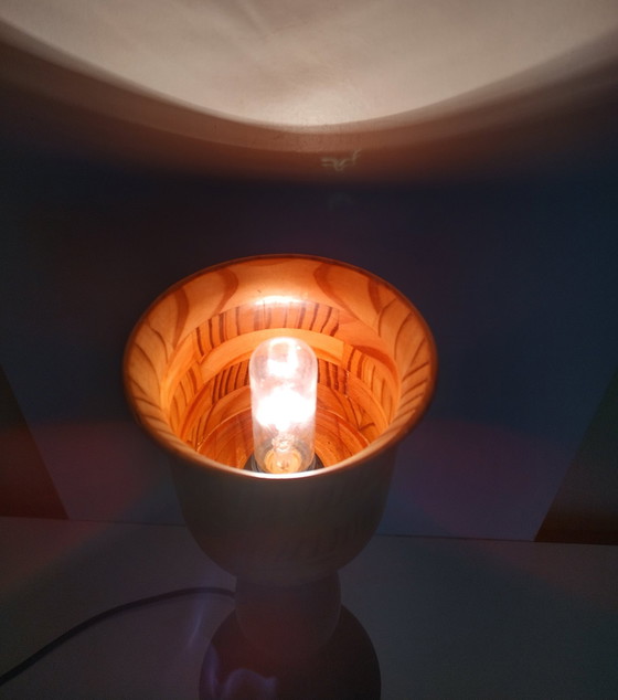 Image 1 of Lampe tulipe en bois - Scandinave - Vintage