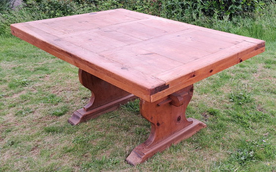 Image 1 of Table de salle à manger mexicaine 160X100Cm Table de cloître en bois Table 4 personnes