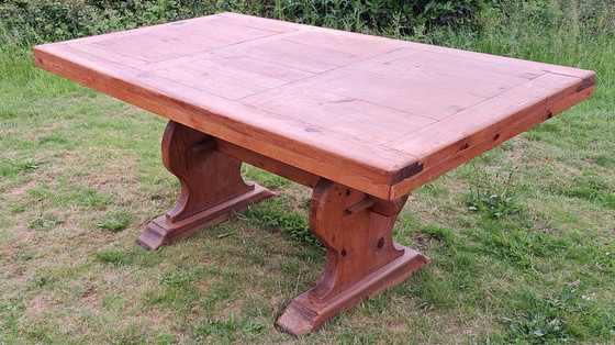 Image 1 of Table de salle à manger mexicaine 160X100Cm Table de cloître en bois Table 4 personnes