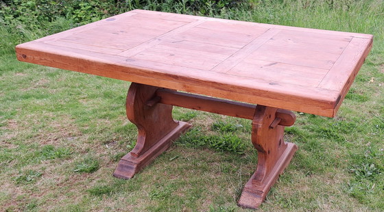 Image 1 of Table de salle à manger mexicaine 160X100Cm Table de cloître en bois Table 4 personnes