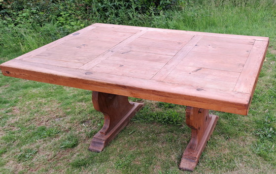 Image 1 of Table de salle à manger mexicaine 160X100Cm Table de cloître en bois Table 4 personnes