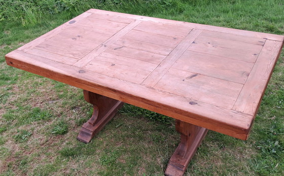 Image 1 of Table de salle à manger mexicaine 160X100Cm Table de cloître en bois Table 4 personnes