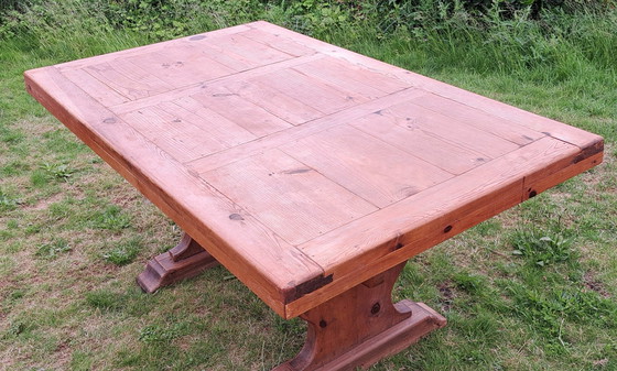 Image 1 of Table de salle à manger mexicaine 160X100Cm Table de cloître en bois Table 4 personnes