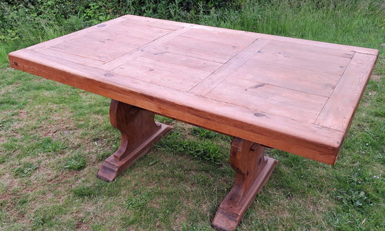 Image 1 of Table de salle à manger mexicaine 160X100Cm Table de cloître en bois Table 4 personnes