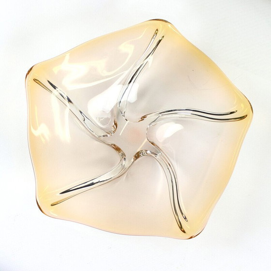 Image 1 of Bol en verre vintage par Frantisek Zemek pour Sklarna Mstisov, Tchécoslovaquie 1960