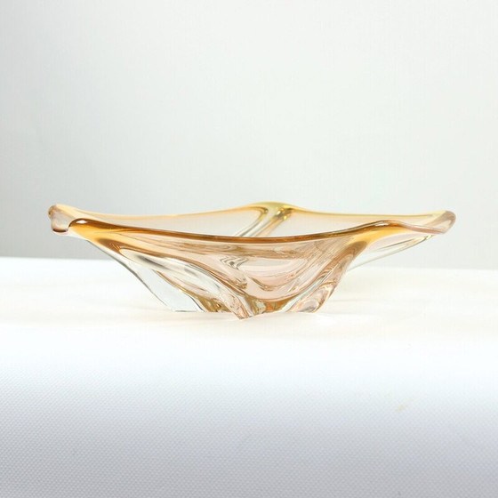 Image 1 of Bol en verre vintage par Frantisek Zemek pour Sklarna Mstisov, Tchécoslovaquie 1960