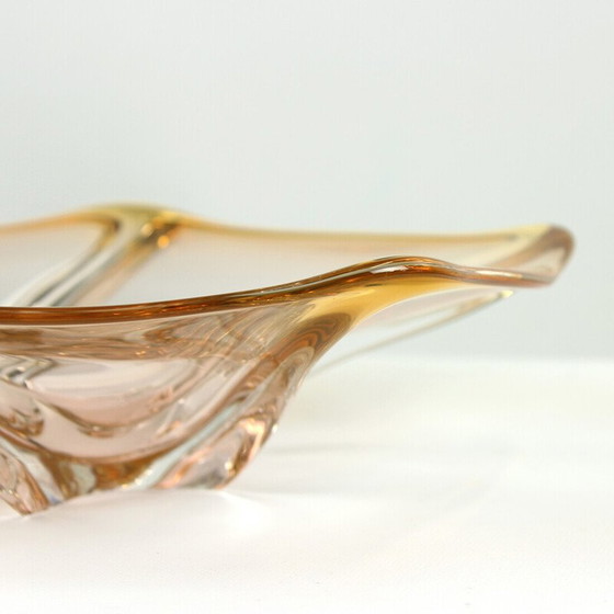 Image 1 of Bol en verre vintage par Frantisek Zemek pour Sklarna Mstisov, Tchécoslovaquie 1960