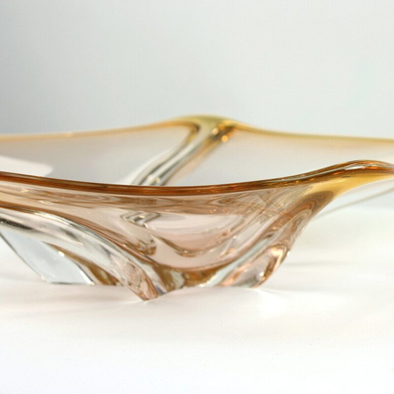 Image 1 of Bol en verre vintage par Frantisek Zemek pour Sklarna Mstisov, Tchécoslovaquie 1960
