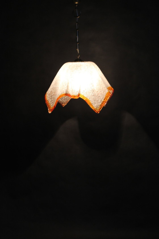 Image 1 of Grande lampe suspendue en verre de Murano des années 1980, Italie