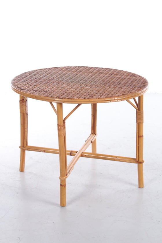 Image 1 of Table ronde vintage style bohème