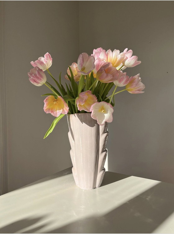 Image 1 of Gunnar Nylund Rörstrand Sweden Vase, Grand, Céramique émaillée, Rosé, 60e, Scandinavian Vintage