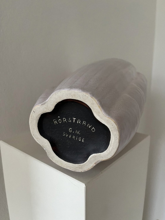 Image 1 of Gunnar Nylund Rörstrand Sweden Vase, Grand, Céramique émaillée, Rosé, 60e, Scandinavian Vintage