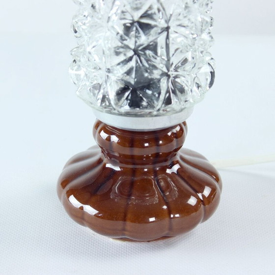 Image 1 of Lampe de table du milieu du siècle en céramique et verre, Tchécoslovaquie, années 1960