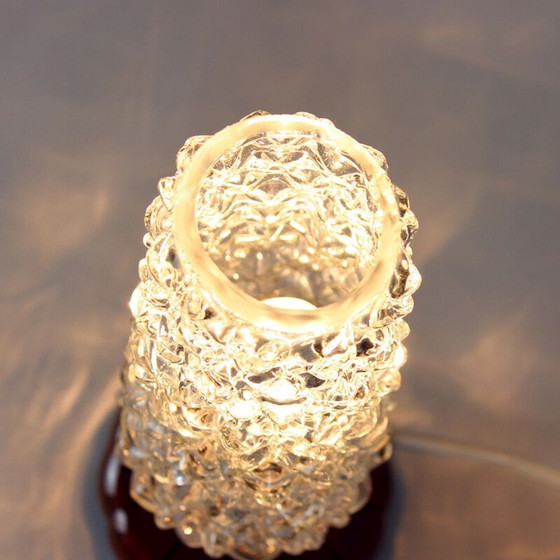 Image 1 of Lampe de table du milieu du siècle en céramique et verre, Tchécoslovaquie, années 1960