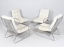 4x Mid Century Piétement Cantilever/Fauteuil Par Gillis