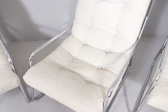 Image 1 of 4x Mid Century Piétement Cantilever/Fauteuil Par Gillis