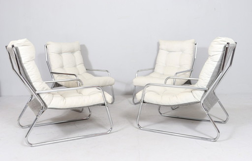 4x Mid Century Piétement Cantilever/Fauteuil Par Gillis