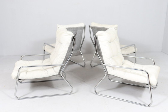 Image 1 of 4x Mid Century Piétement Cantilever/Fauteuil Par Gillis