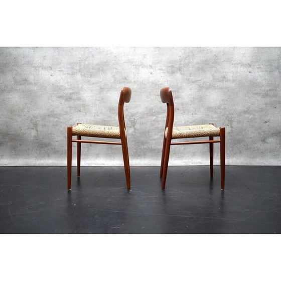 Image 1 of Paire de chaises en teck modèle 75 de Niels Møller pour Jl Mollers, 1950