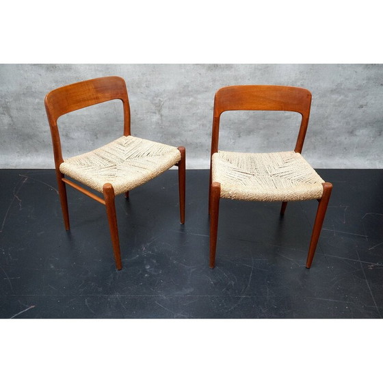Image 1 of Paire de chaises en teck modèle 75 de Niels Møller pour Jl Mollers, 1950