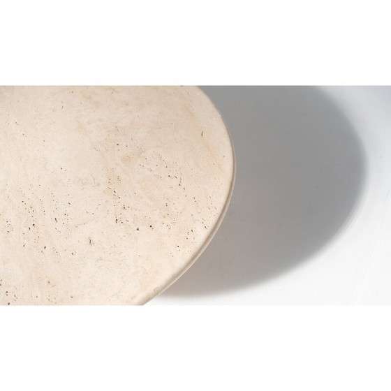 Image 1 of Table basse ronde vintage en travertin, Italie