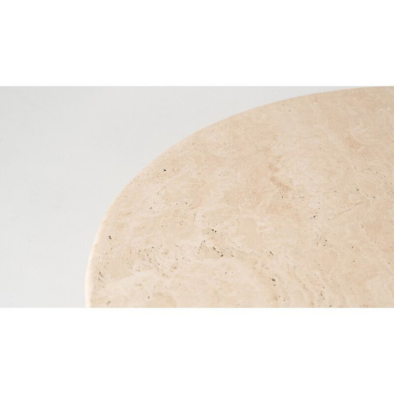 Image 1 of Table basse ronde vintage en travertin, Italie